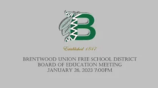 Board of Education Meeting January 26, 2023