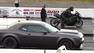 Kawasaki Ninja vs Dodge Demon - 604 Street Legit - drag racing