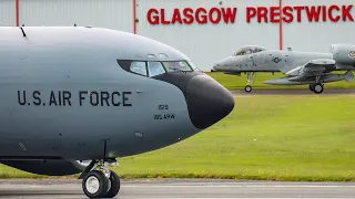 A-10 WARTHOGS + STRATOTANKERS | United States Air Force | Landing at Prestwick Airport PIK