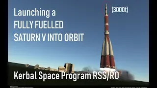 Launching an entire Saturn V into orbit! - KSP RSS/RO