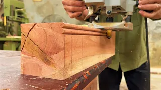 Process Build Tea Table with Hide Inclined Wood Joint  Excellent // Woodworking Crafts Techniques