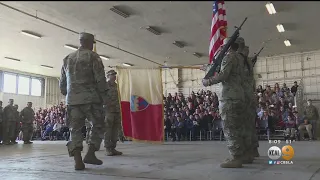 Deploying Soldiers Get Emotional Sendoff From March Air Reserve Base