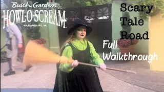 “Scary Tale Road” HD Scare Zone Walkthrough Busch Gardens Williamsburg Howl-O-Scream 2023