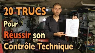 ✅  20 Trucs +1 pour Réussir 😃  son Contrôle Technique Auto