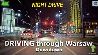 Warsaw I NIGHT DRIVE I DRIVING through WARSAW Downtown I Varso Tower I Warszawa I 4K