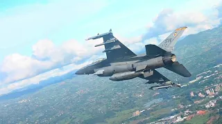 USAF F-16s and Colombian Kfirs Conduct Formation Flyover of Colombia