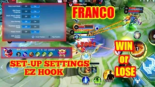 Franco set-up settings ez hook‼️ win or lose‼️