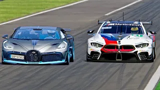 Bugatti Divo vs BMW M8 GTE - Monza