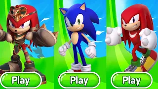 Sonic Dash - Mummy knuckles Vs Sonic Vs Knuckles Vs All Bosses Zazz Egman -All 86 character unlocked