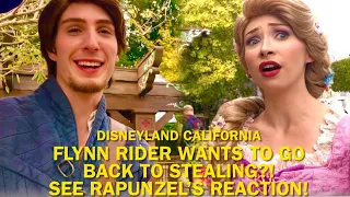 Flynn Rider Wants to Go Back to Stealing?! See Rapunzel’s Reaction! Tangled at Disneyland #disney