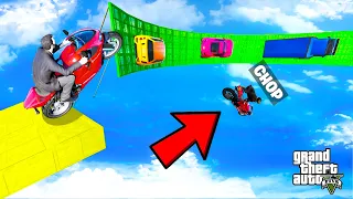 FRANKLIN TRIED IMPOSSIBLE WALL RIDE MEGA RAMP PARKOUR CHALLENGE GTA 5 | SHINCHAN and CHOP