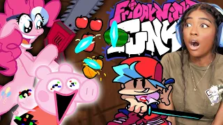 PINKIE AND PIBBY PEPPA IS CRAZY!! NINJA FRUIT IN FNF?! | Friday Night Funkin'