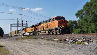 Two trains at Dunlap, Indiana. September 15, 2018.