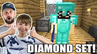 WE MADE DIAMOND ARMOR SETS AND FOUND MORE DIAMONDS IN OUR OLD MINECRAFT WORLD!!!