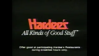 Hardees Breakfast Commercial with a sweet jingle from 1991