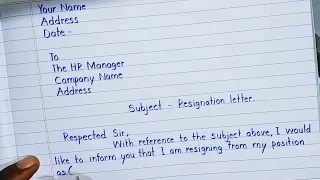 How to write Resignation letter in english || Resigantion letter/application sample || Resign letter