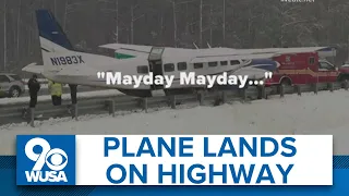 Audio from pilot who landed plane on highway in Virginia