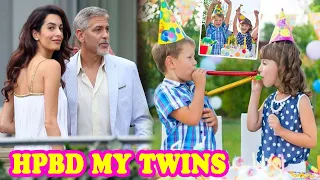 Happy Birthday Twins Alexander and Ella Clooney, 5 year old, George and Amal Clooney absent