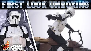 Hot Toys Scout Trooper & Speeder Bike Return of the Jedi Figure Unboxing | First Look