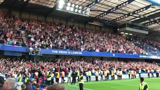 Sheffield United fans celebrating after full time vs Chelsea 2019