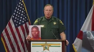 Sheriff Grady Judd announcing the arrest of a driver accused of hitting a 74-year-old woman