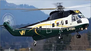 61 Year Old Sikorsky S-61N Takeoff, Autorotations & Landing at YYJ