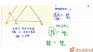 In Delta ABC,D and E two points on AB such that AD=BE. If DP||BC and EQ||AC, prove that such PQ|...