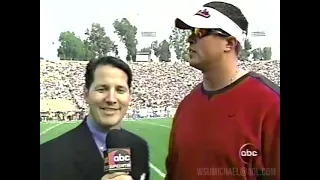 WSU Scores TD while Ryan Leaf gives Sideline Interview