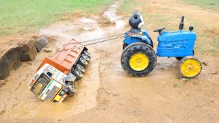 Five Accident- Tipper Dumper Hyva Truck Accident Pulling Out JCB Crane Tractor ? Cartoon jcb | CSToy