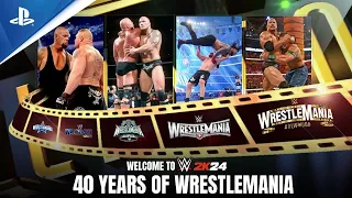 WWE 2K24 :  40 Years of WRESTLEMANIA New Game Mode | For  PS5/Xbox X/S CUSTOM