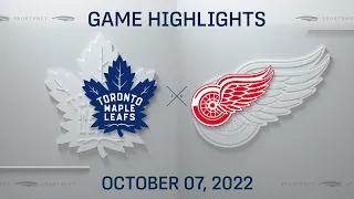 NHL Preseason Highlights | Maple Leafs vs. Red Wings - October 7, 2022