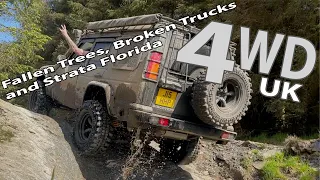 GREEN LANES WALES | Strata Florida | Fallen Trees & broken trucks | Chainsaws & bomb holes | 4WD UK