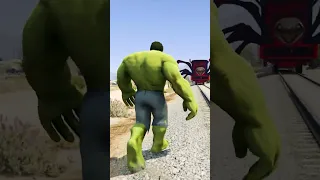 HULK VS CHOO CHOO CHARLES | GTA 5 CAN HULK STOP THE CHOO CHOO CHARLES? #shorts #gta5 #gta #hulk