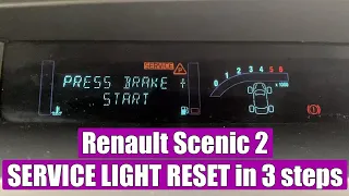 TUTORIAL: How to reset service light / message (Oelwechsel faellig Oil change due) Renault Scenic 2