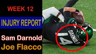 New York Jets Week 12 Injury report: Sam Darnold, Joe Flacco Re-injury