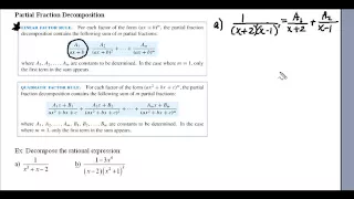 Introduction to Partial Fraction Decomposition