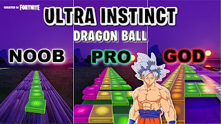 Dragon Ball - Ultra Instinct & Ultimate Battle Theme - Noob vs Pro vs God (Fortnite Music Blocks)