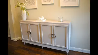 DIY Credenza or Sideboard Cabinet repurpose from Kitchen Cabinets