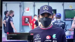 Lewis Hamilton and Max Verstappen interview post Monza crash. 2021 F1