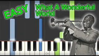 What A Wonderful World (Louis Armstrong) EASY Piano Keyboard Tutorial (Synthesia)