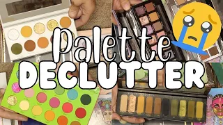 GETTING RID OF PALETTES FROM MY EYESHADOW PALETTE COLLECTION! | Huge Makeup Declutter 2022, Part 3