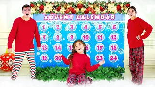 Nastya Mia and Artem Open their Christmas Advent Calendar