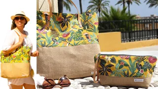 How to sew a big and beautiful BEACH BAG ✂️☀️