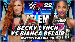 Wrestlemania 38 - Becky Lynch Vs Bianca Belair - Raw Women's Championship (WWE 2K22)