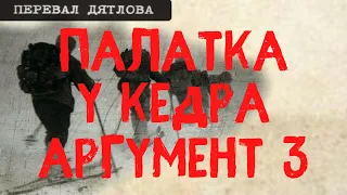 Перевал Дятлова. Палатка стояла  возле кедра. Аргумент 3