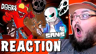 SANS vs DOORS HOTEL (Roblox DOORS Animation as Undertale) By @CyberLegendsAnimations REACTION!!!