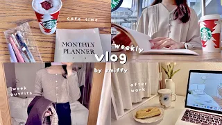 my weekly vlog👩🏻‍💻 have fun everyday, lots of eat, cooking, home cafe🍳, office outfits👕