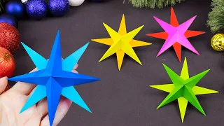 Звезда из Бумаги игрушка на Ёлку ⭐ Как сделать звезду ⭐Поделки на Новый год 2020