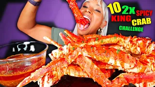 10 2x SPICY KING CRAB SEAFOOD BOIL MUKBANG CHALLENGE 먹방 | QUEEN BEAST