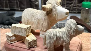 Hay Bales hand carved out of basswood.